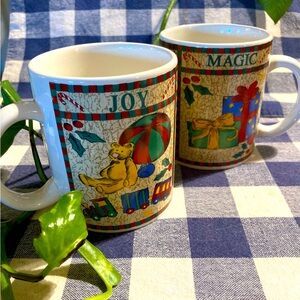 1997 Riviera/Van Beers Christmas Stoneware Coffee Cups Set